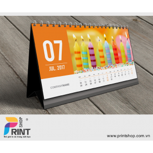 Horizontal desk calendar